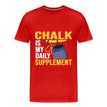 climbing, mountaineering, limestone, mountaineer, alpinist - Men's Premium Organic T-Shirt - red - Front - Damien (186cm)