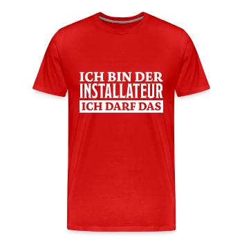 Installateur Spruch Heizung Installateur Geschenk - Männer Premium Bio T-Shirt - Rot - Vorne - Damien (186cm)