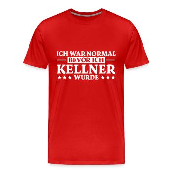 Kellner Spruch Restaurant Lustige Kellner Geschenk - Männer Premium Bio T-Shirt - Rot - Vorne - Damien (186cm)