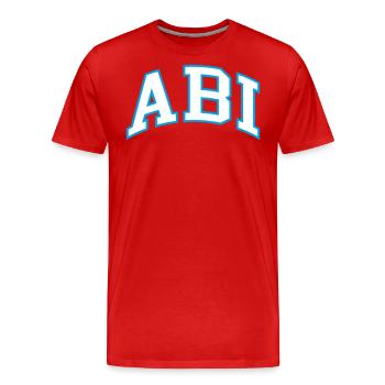 ABI - T-shirt bio Premium Homme - rouge - Devant - Damien (186cm)