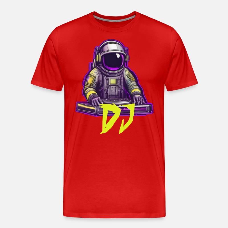 DJ Astronaut - Männer Premium Bio T-Shirt - Rot