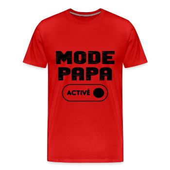 Mode papa activé - T-shirt bio Premium Homme - rouge - Devant - Damien (186cm)