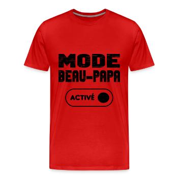 Mode beau-papa activé - T-shirt bio Premium Homme - rouge - Devant - Damien (186cm)