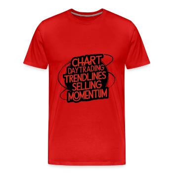 Trading my passion cool trading design - Men's Premium Organic T-Shirt - red - Front - Damien (186cm)