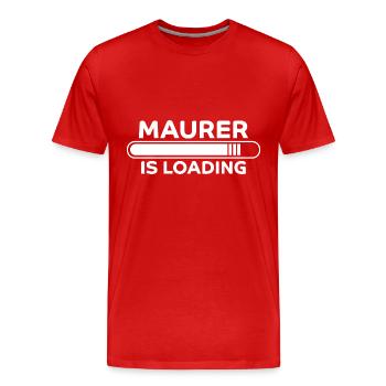 Maurer Spruch Baustelle Lustiges Maurer Geschenk - Männer Premium Bio T-Shirt - Rot - Vorne - Damien (186cm)