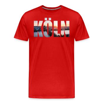 HORIZON DE COLOGNE. - T-shirt bio Premium Homme - rouge - Devant - Damien (186cm)