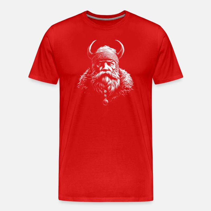 Wikinger - Männer Premium Bio T-Shirt - Rot