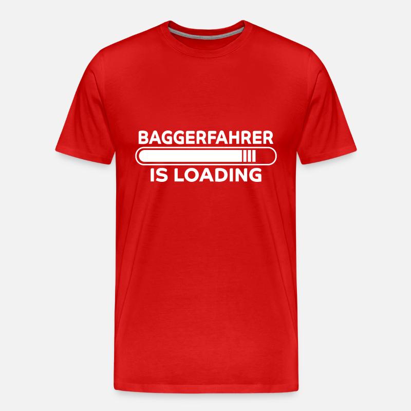 Baggerfahrer Spruch Lustiges Baggerfahrer Geschenk - Männer Premium Bio T-Shirt - Rot