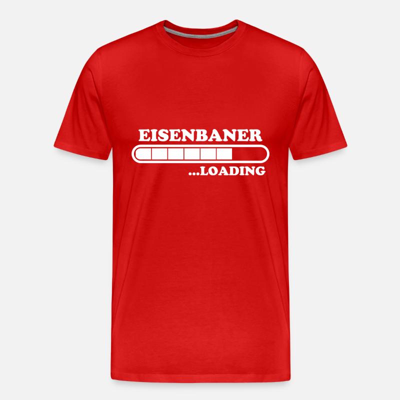 Eisenbahner Spruch Lokführer Eisenbahner Geschenk - Männer Premium Bio T-Shirt - Rot