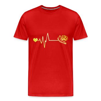 Taucherbrille puls herz - Männer Premium Bio T-Shirt - Rot - Vorne - Damien (186cm)
