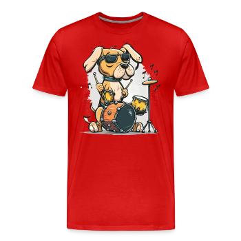 Rhythmischer Hund - Männer Premium Bio T-Shirt - Rot - Vorne - Damien (186cm)