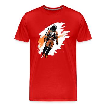 Floating Astronaut - Men's Premium Organic T-Shirt - red - Front - Damien (186cm)