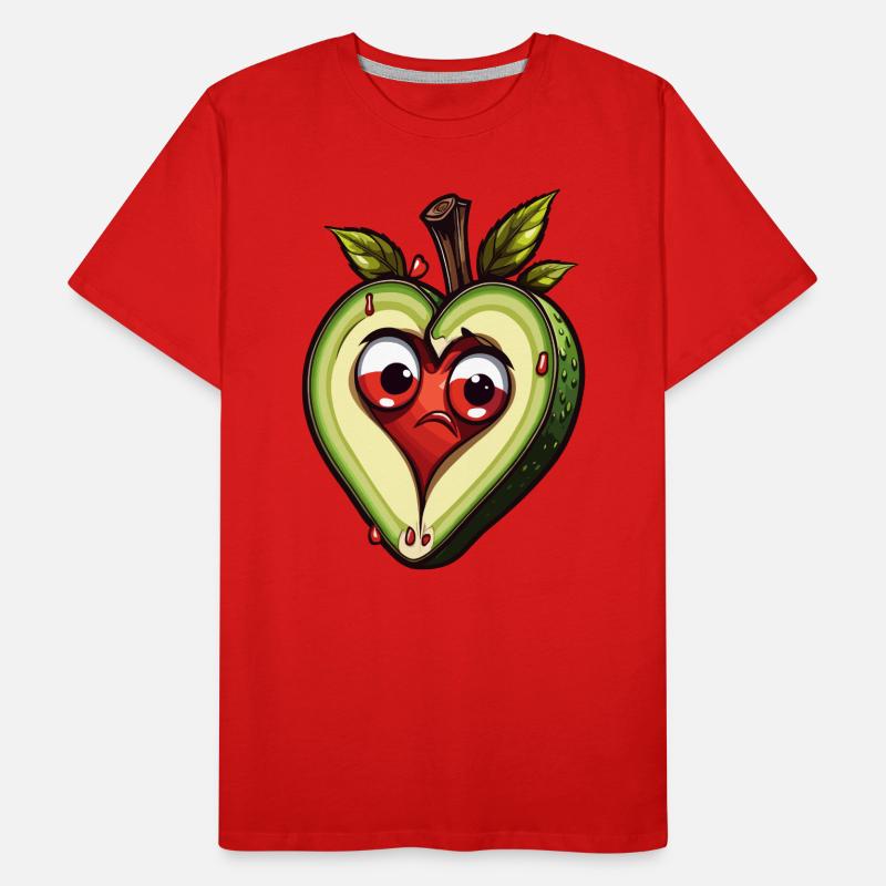 Avocado mit Herzkern Männer Premium Bio T-Shirt