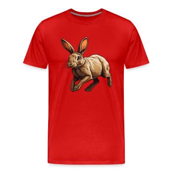 Hare - Men's Premium Organic T-Shirt - red - Front - Damien (186cm)