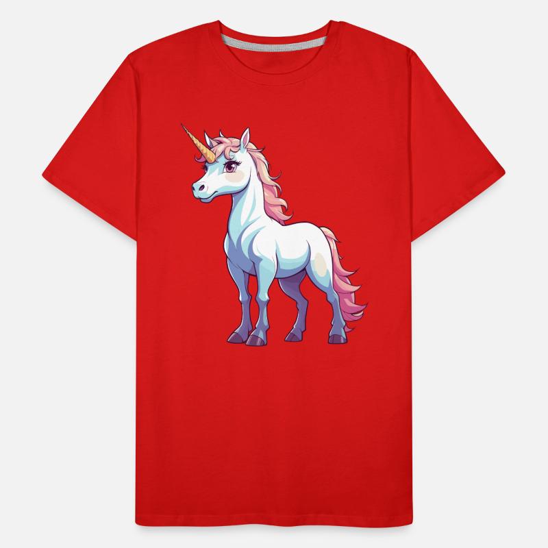 Illustration de licorne mignonne T-shirt bio Premium Homme