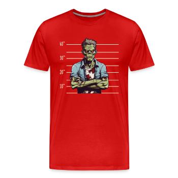 Zombie verurteilt - Männer Premium Bio T-Shirt - Rot - Vorne - Damien (186cm)