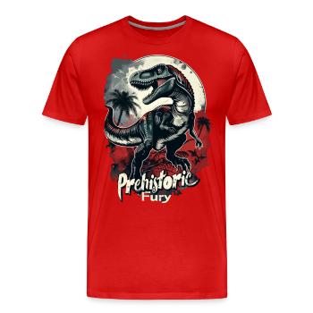 Velociraptor - Männer Premium Bio T-Shirt - Rot - Vorne - Damien (186cm)