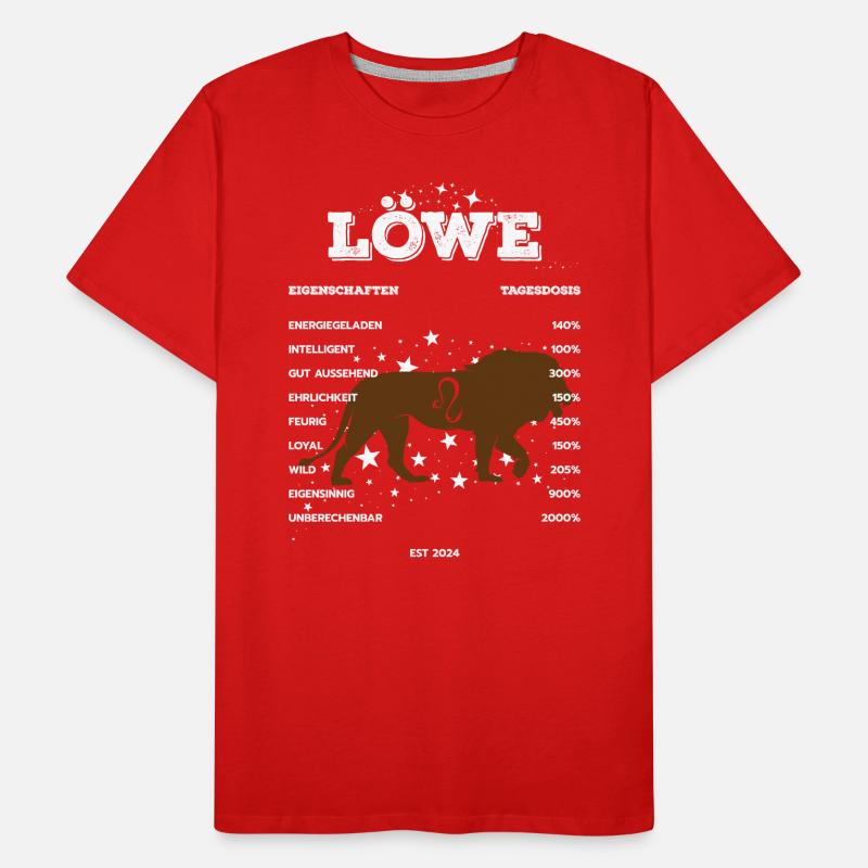 Ich bin ein Löwe Sternzeichen Leo Männer Premium Bio T-Shirt