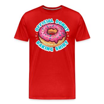 Offizielles Donut-Backshirt - cooles Gebäck-T-Shirt - Männer Premium Bio T-Shirt - Rot - Vorne - Damien (186cm)