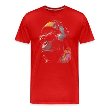 Affe mit Cap Streetwear - Männer Premium Bio T-Shirt - Rot - Vorne - Damien (186cm)