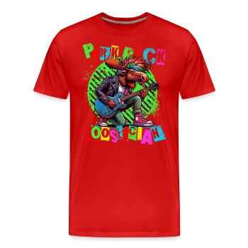 Punk Rock Mooseician - Punk Moose jouant de la guitare - T-shirt bio Premium Homme - rouge - Devant - Damien (186cm)