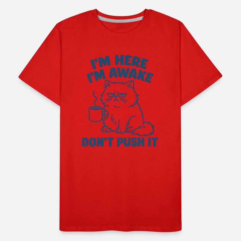 Don't Push It Coffee Cat Men's Premium Organic T-Shirt