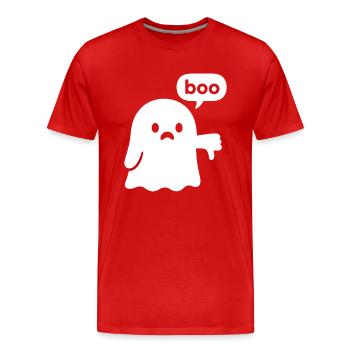 Fantôme avec les pouces vers le bas – bouh ! - T-shirt bio Premium Homme - rouge - Devant - Damien (186cm)