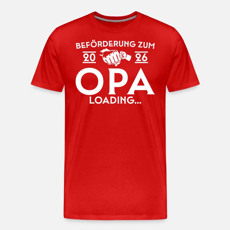 Werdender Opa 2026 loading - Männer Premium Bio T-Shirt - Rot