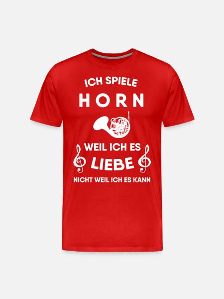 Horn - Männer Premium Bio T-Shirt - Rot