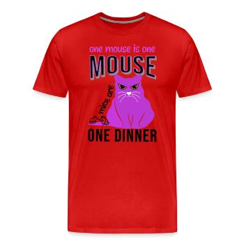 Une souris une souris chat parler mot gros chat - T-shirt bio Premium Homme - rouge - Devant - Damien (186cm)