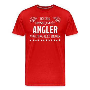 Angler Fisch Hobby Angeln Fische Fun Meer Geschenk - Männer Premium Bio T-Shirt - Rot - Vorne - Damien (186cm)
