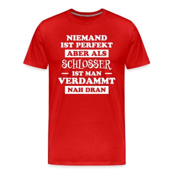 Schlosser Beruf Lustiger Spruch Schlosser Geschenk - Männer Premium Bio T-Shirt - Rot - Vorne - Damien (186cm)