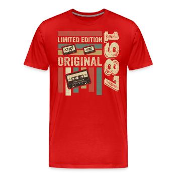 Millésime 1987 - citation d’anniversaire rétro 1987 - T-shirt bio Premium Homme - rouge - Devant - Damien (186cm)