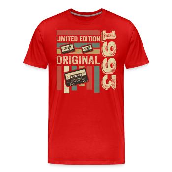 Millésime 1993 - citation d’anniversaire rétro 1993 - T-shirt bio Premium Homme - rouge - Devant - Damien (186cm)