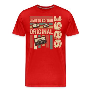 Millésime 1986 - citation d’anniversaire rétro 1986 - T-shirt bio Premium Homme - rouge - Devant - Damien (186cm)