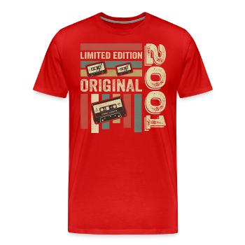 Millésime 2001 - citation d’anniversaire rétro 2001 - T-shirt bio Premium Homme - rouge - Devant - Damien (186cm)
