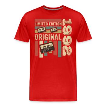 Millésime 1992 - citation d’anniversaire rétro 1992 - T-shirt bio Premium Homme - rouge - Devant - Damien (186cm)