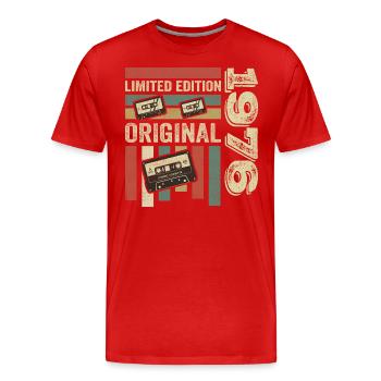 Millésime 1976 - citation d’anniversaire rétro 1976 - T-shirt bio Premium Homme - rouge - Devant - Damien (186cm)