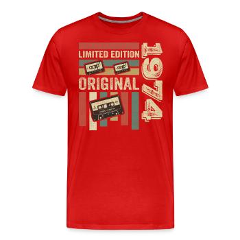 Millésime 1974 - citation d’anniversaire rétro 1974 - T-shirt bio Premium Homme - rouge - Devant - Damien (186cm)