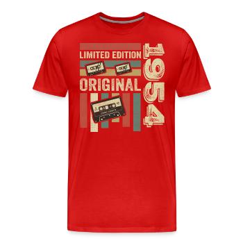 Millésime 1954 - citation d’anniversaire rétro 1954 - T-shirt bio Premium Homme - rouge - Devant - Damien (186cm)