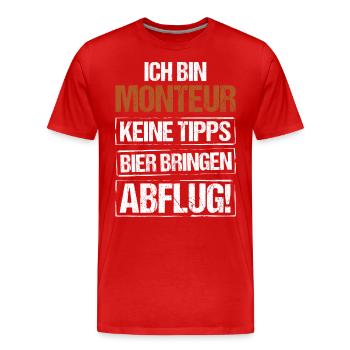 Je suis mécanicien - apporte de la bière et décolle - T-shirt bio Premium Homme - rouge - Devant - Damien (186cm)