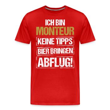 I'm a mechanic - bring beer and take off - Men's Premium Organic T-Shirt - red - Front - Damien (186cm)