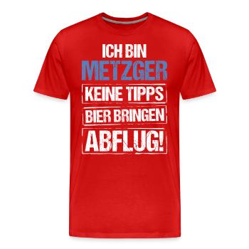 Je suis boucher - apportez de la bière et partez - T-shirt bio Premium Homme - rouge - Devant - Damien (186cm)