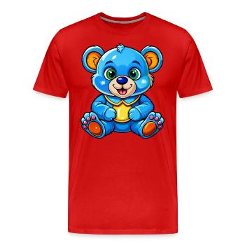 Teddy bleu - T-shirt bio Premium Homme - rouge - Devant - Damien (186cm)
