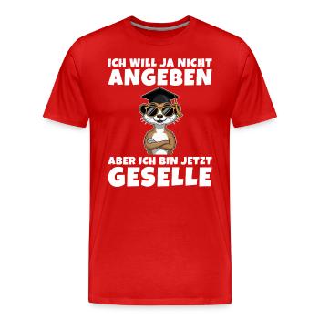 Gesellenprüfung Ausbildung bestanden Geselle - Männer Premium Bio T-Shirt - Rot - Vorne - Damien (186cm)