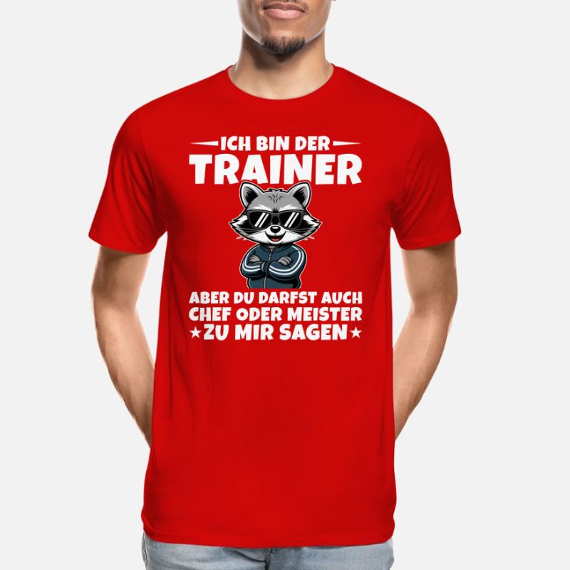 Fußballtrainer Chef oder Meister Waschbär Trainer Männer Premium Bio T-Shirt