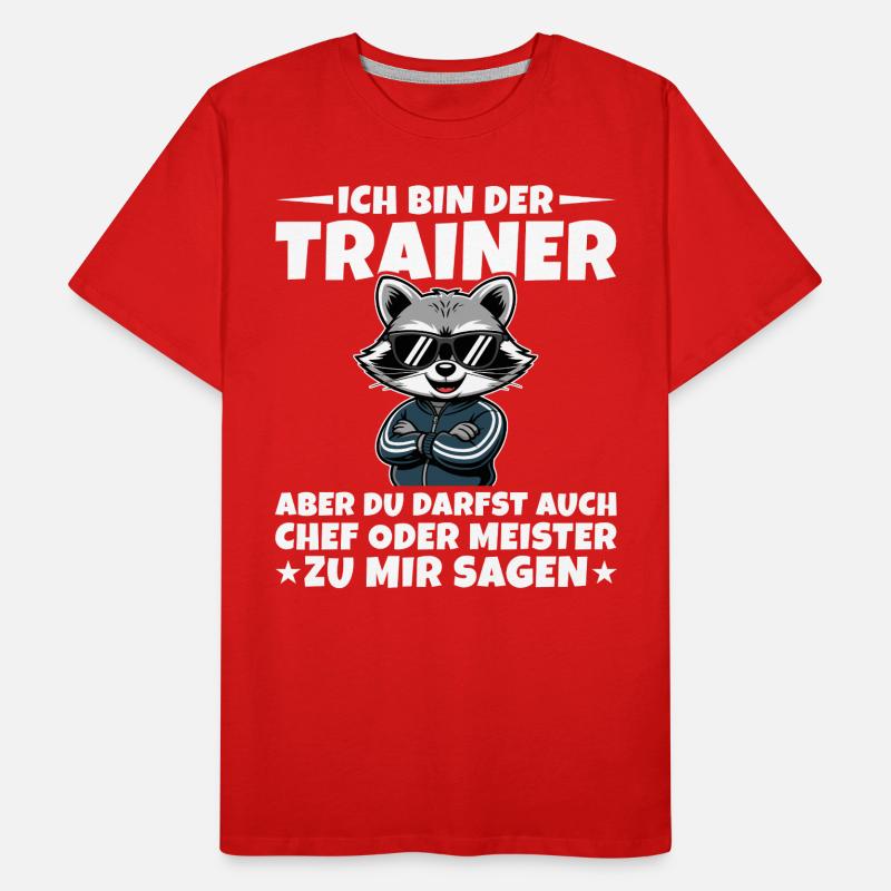 Fußballtrainer Chef oder Meister Waschbär Trainer Männer Premium Bio T-Shirt