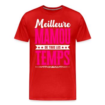 Meilleure Mamou de Tous les Temps - Rose/Blanc - T-shirt bio Premium Homme - rouge - Devant - Damien (186cm)