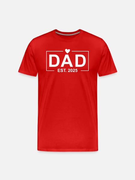 Dad Est 2025 - Men's Premium Organic T-Shirt - red