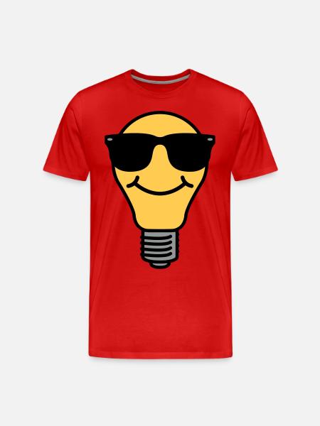 Lightbulb with sunglasses - Men's Premium Organic T-Shirt - red